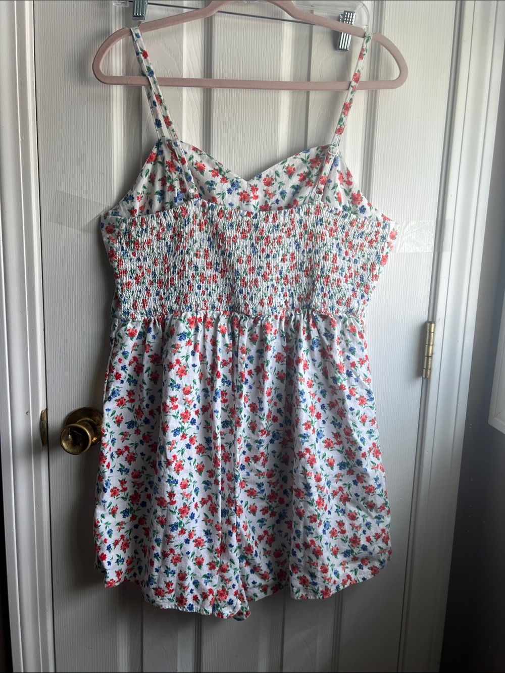 Old Navy White Floral Romper with Red & Blue Flowers - Picture 8 of 12